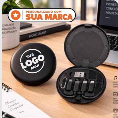 Kit Cabo USB-C personalizado com a marca da empresa
