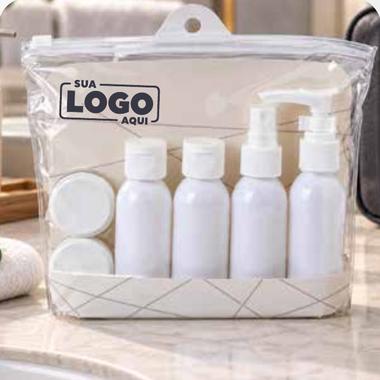 Kit Viagem, 6 peças personalizado com a marca da empresa