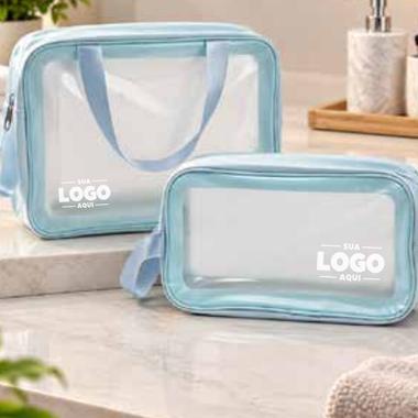 Kit Nécessaire, 2 peças personalizado com a marca da empresa