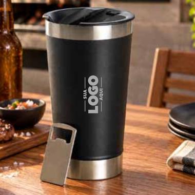 Copo Térmico com Abridor personalizado com a marca da empresa