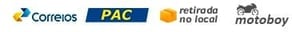 Correios, PAC, retirada no local e motoboy