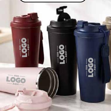 Copo Café Inox personalizado com a marca da empresa