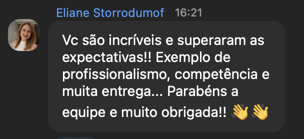 Print do chat do Zoom: Eliane diz que os professores superaram as expectativas