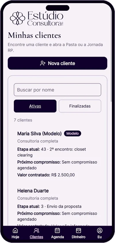 Tela Minhas Clientes