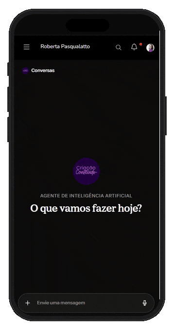 Criação de Conteúdo em uso